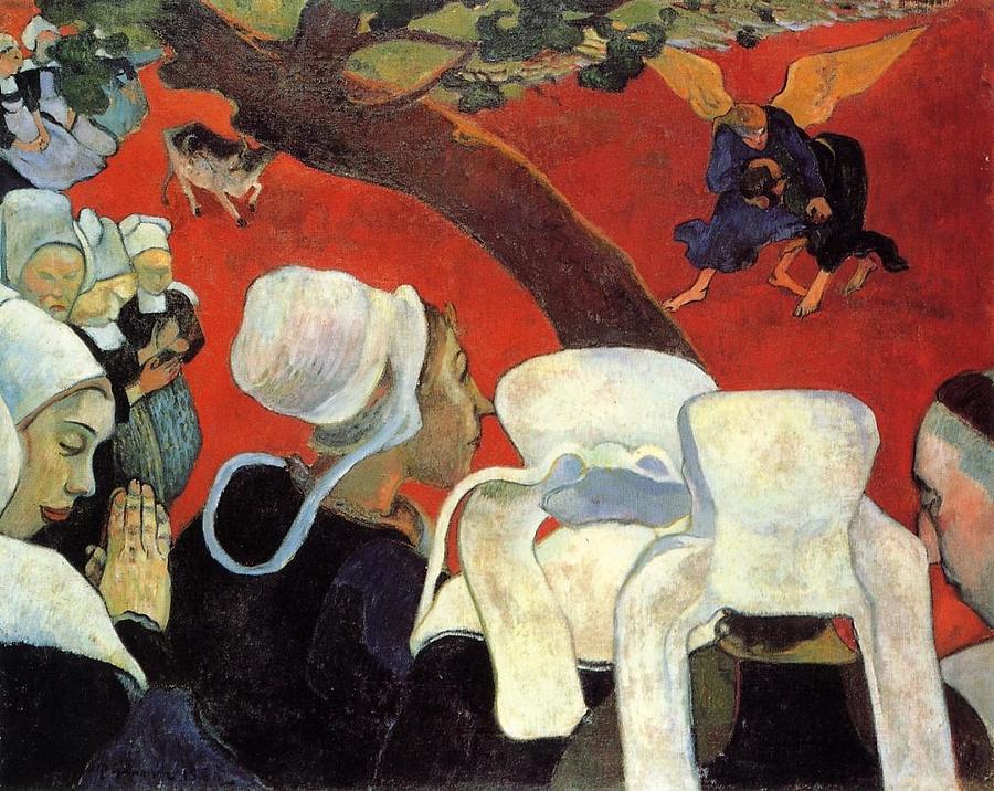 Impressionism Painting - The Vision After the Sermon by Paul Gauguin