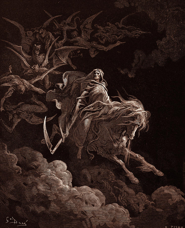 The Vision Of Death, By Gustave Dore, 1832 - 1883 Drawing by Litz ...