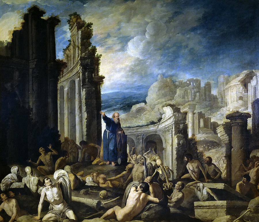 The Vision of Ezekiel. Resurrection of the Dead Painting by Francisco Collantes