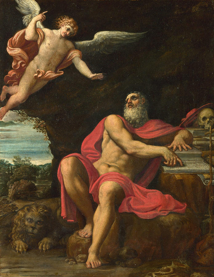 The Vision of Saint Jerome Painting by Domenichino