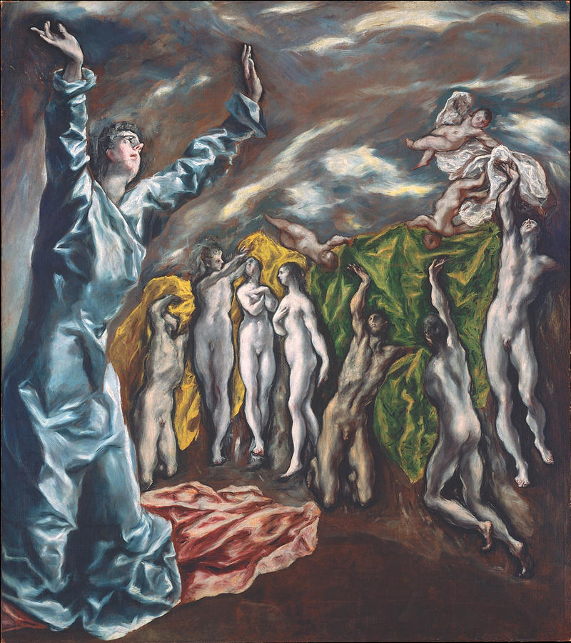 El Greco Painting - The Vision of Saint John by El Greco