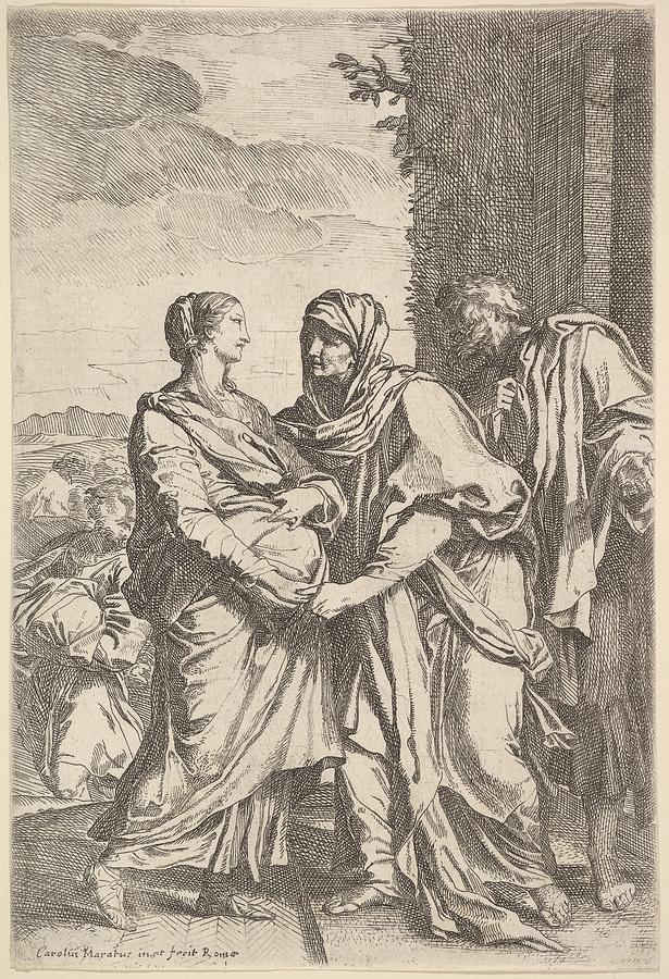 The Visitation Drawing by Carlo Maratti