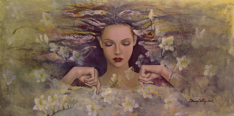 The voice of the thoughts Painting by Dorina  Costras