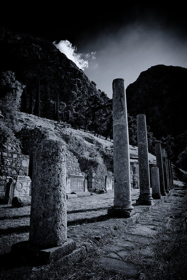 The Votive Monument of Spartans at Acient Delphi Photograph by Micah Goff