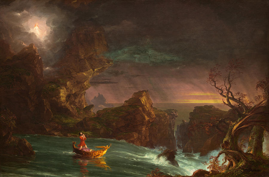 Thomas Cole Painting - The Voyage of Life Manhood by Thomas Cole 