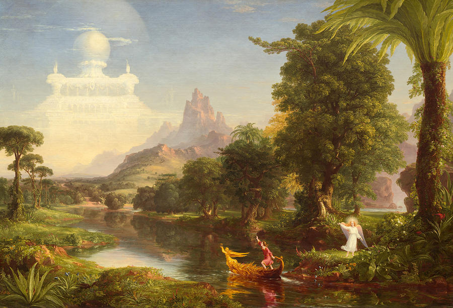 Thomas Cole Painting - The Voyage of Life Youth by Thomas Cole 