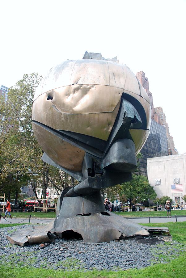 New York City Photograph - The W T C Fountain Sphere by Rob Hans
