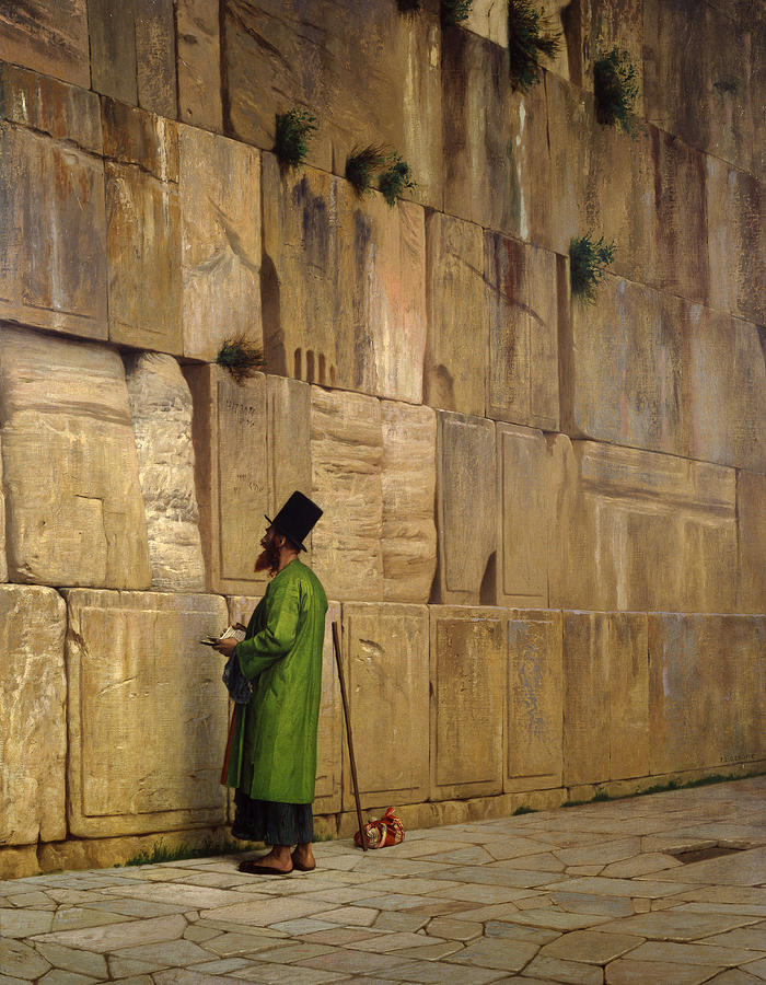 Israel Painting - The Wailing Wall, 1880 by Jean Leon Gerome