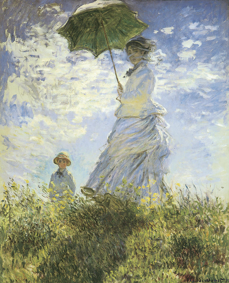 Claude Monet Painting - The Walk Lady with a Parasol by Claude Monet