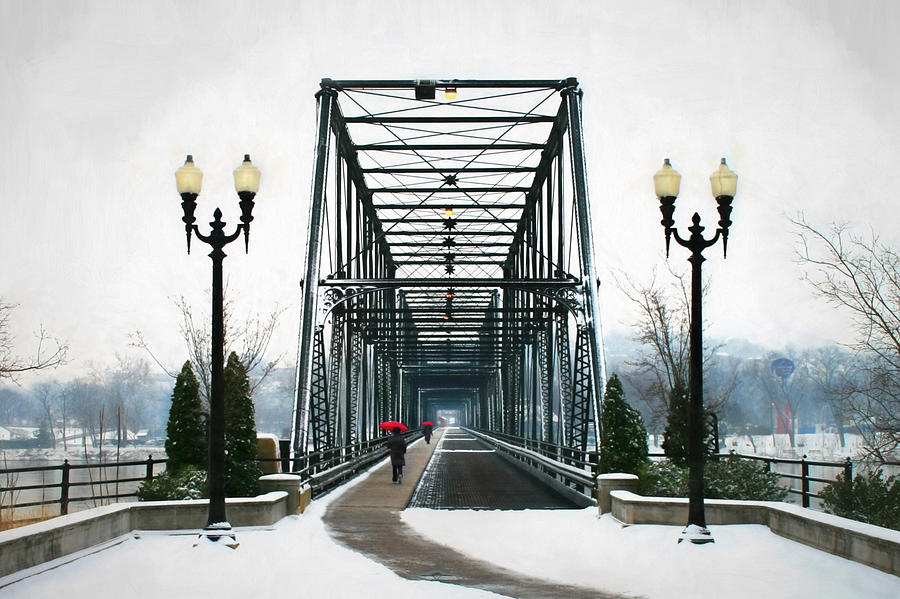 Winter Photograph - The Walking Bridge by Lori Deiter