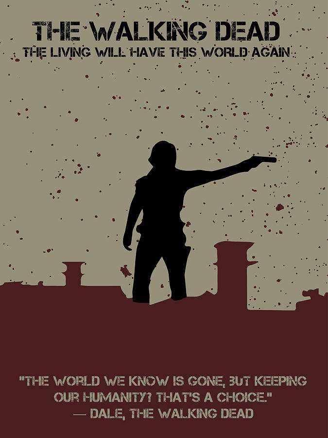 Inspirational Digital Art - The Walking Dead Minimalist Movie Poster by Celestial Images