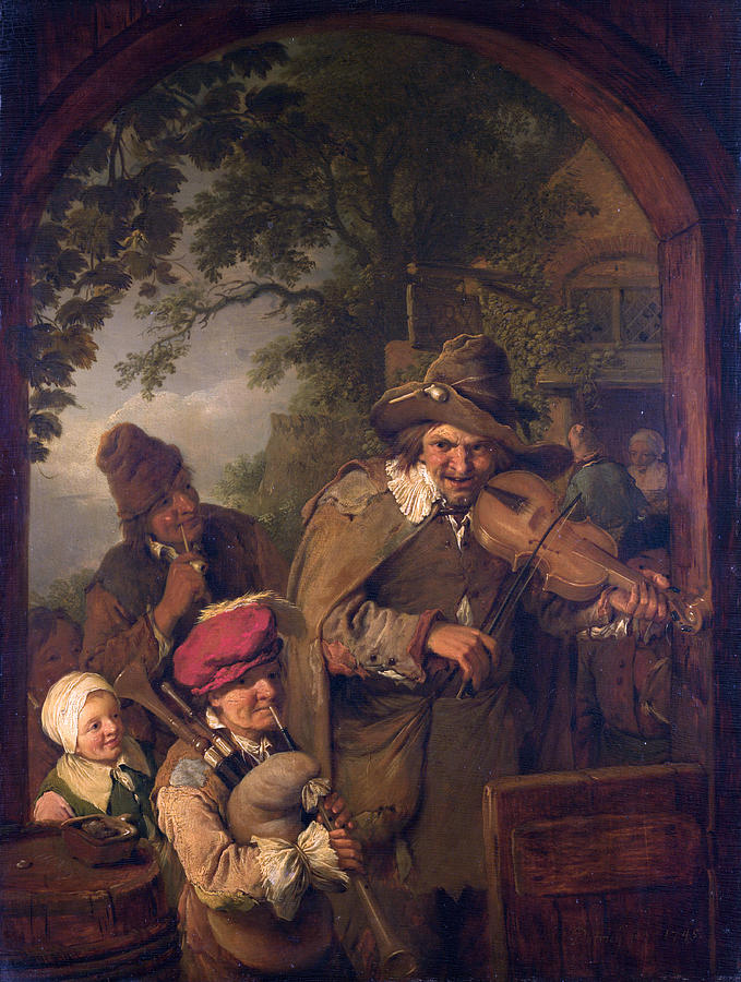 The Wandering Musicians Painting by Christian Wilhelm Ernst Dietrich