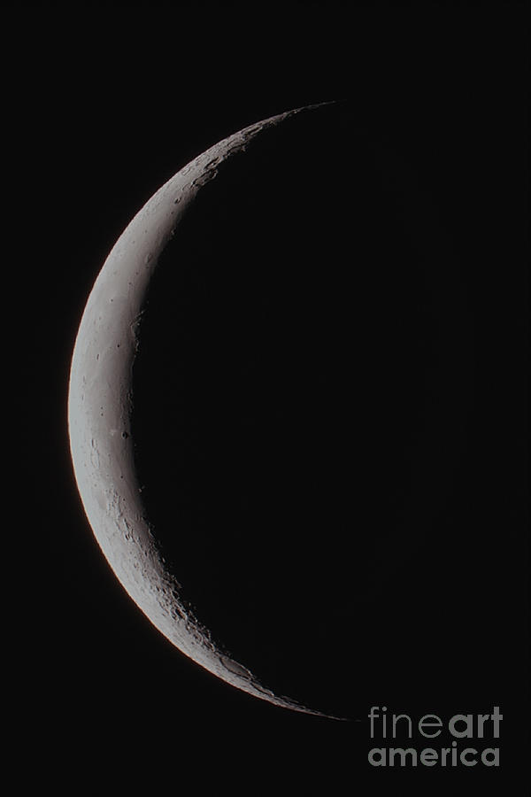 The Waning Thin Crescent Moon Photograph by John Chumack
