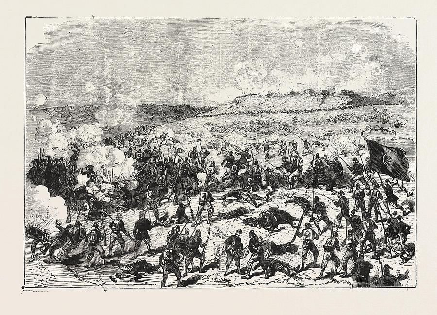 The War, Attack On The Redoubt Of Schumatoraz Drawing by English School ...