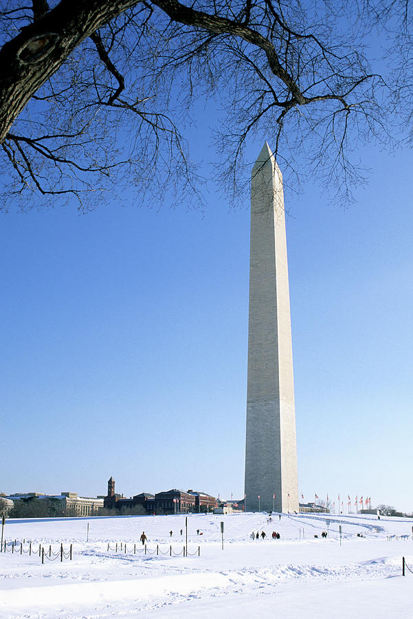 The Washington Monument And Snow Photograph by Hisham Ibrahim
