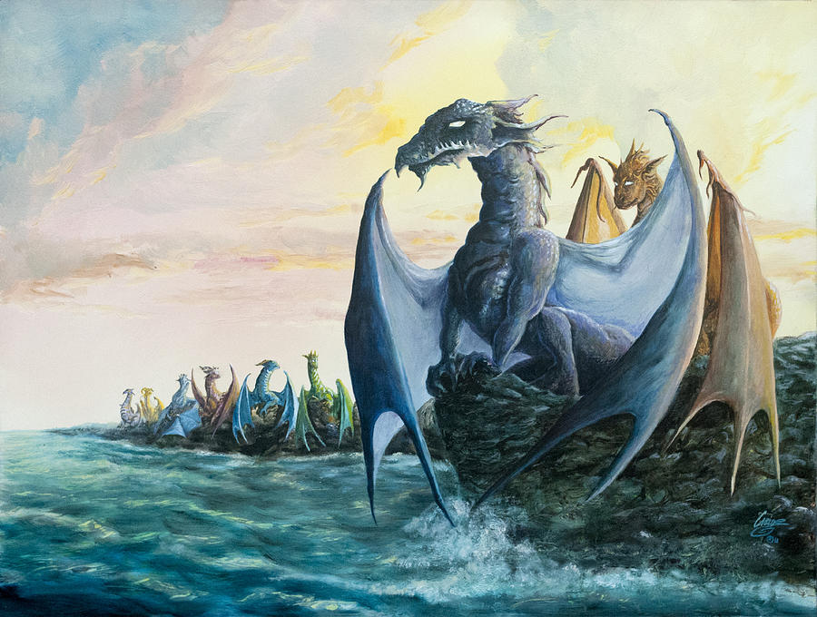 Dragon Digital Art - The Watch by Rob Carlos