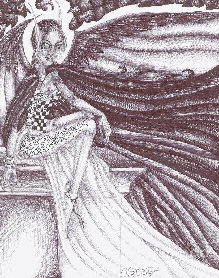 The Watcher II Drawing by Coriander Shea