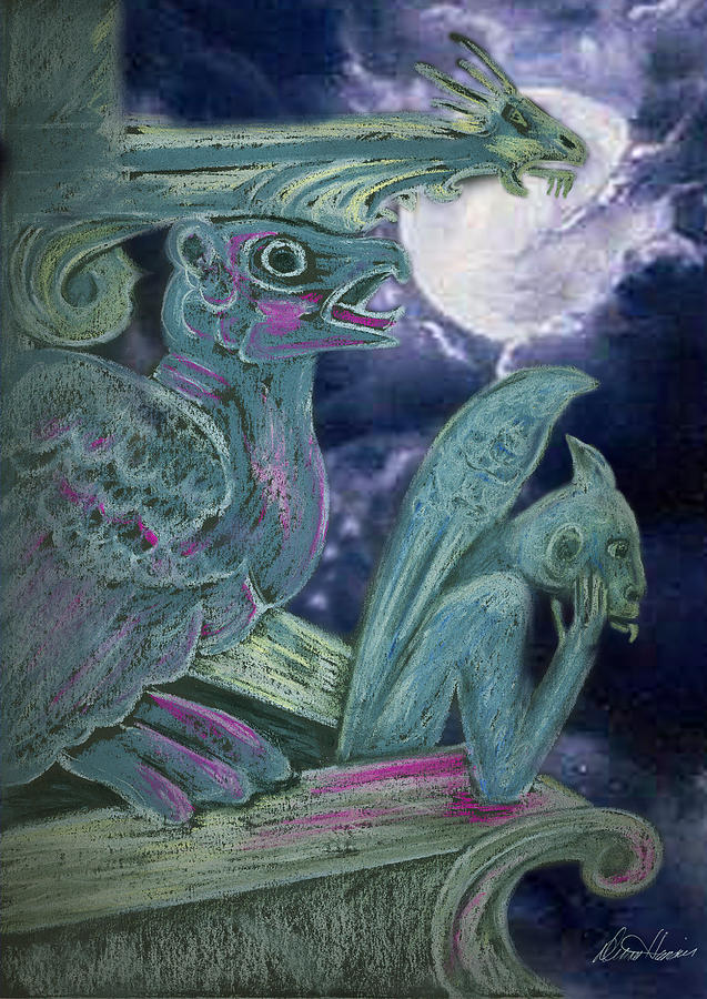 The Watchers Pastel by Diana Haronis