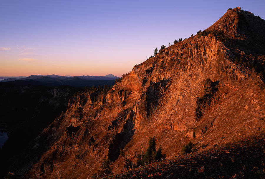 Crater Lake National Park Photograph - The Watchman At Sunrise, Crater Lake by Panoramic Images