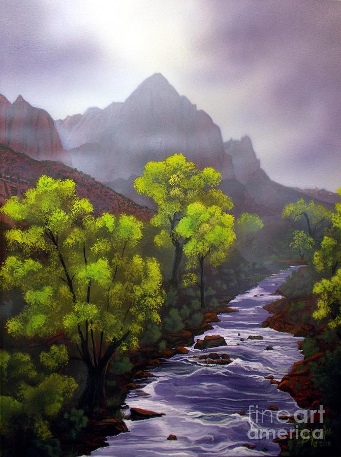 The Watchman ZION Painting by Jerry Bokowski