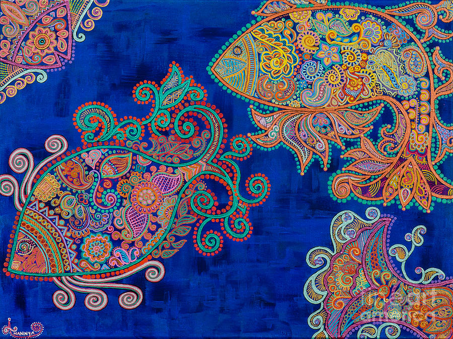 Fish Painting - The Water Angels by Anannya Chowdhury