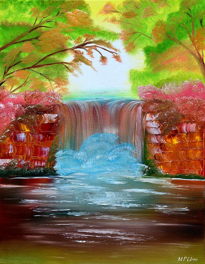 Waterfall Painting - The Waterfall by Maria Urso