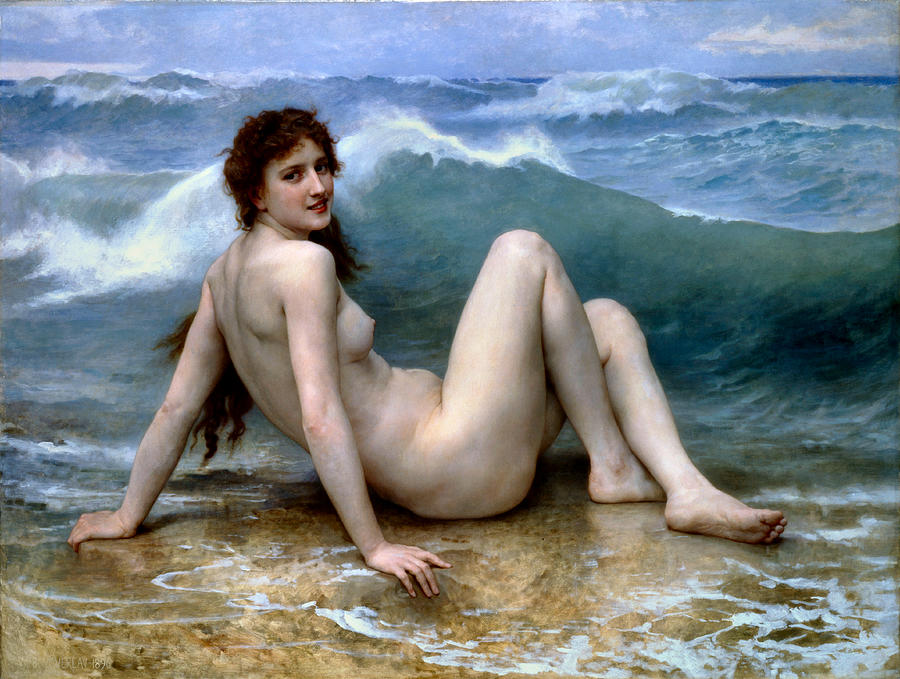 Vintage Painting - The Wave by William Bouguereau