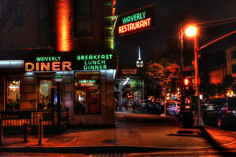 The Village Photograph - The Waverly Diner and Empire State Building by Randy Aveille
