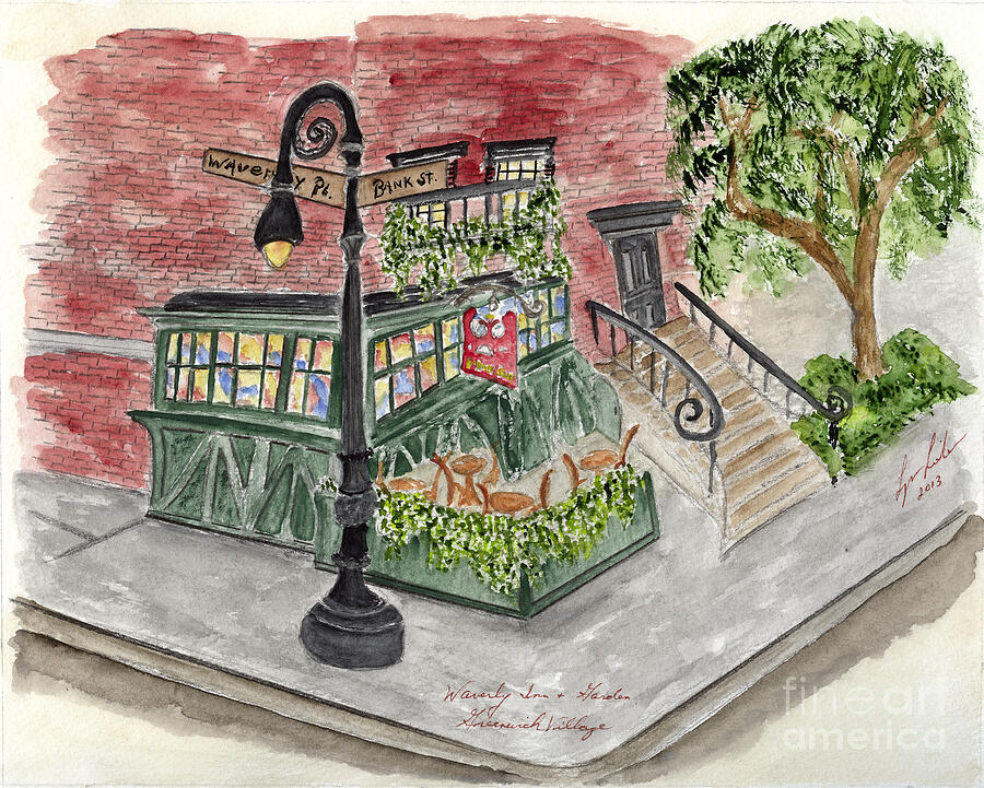 The Waverly Inn and Garden Painting by AFineLyne The Waverly Inn and Garden Painting by AFineLyne