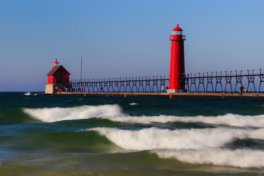 Lake Michigan Photograph - The Waves of Grand Haven by Rachel Cohen