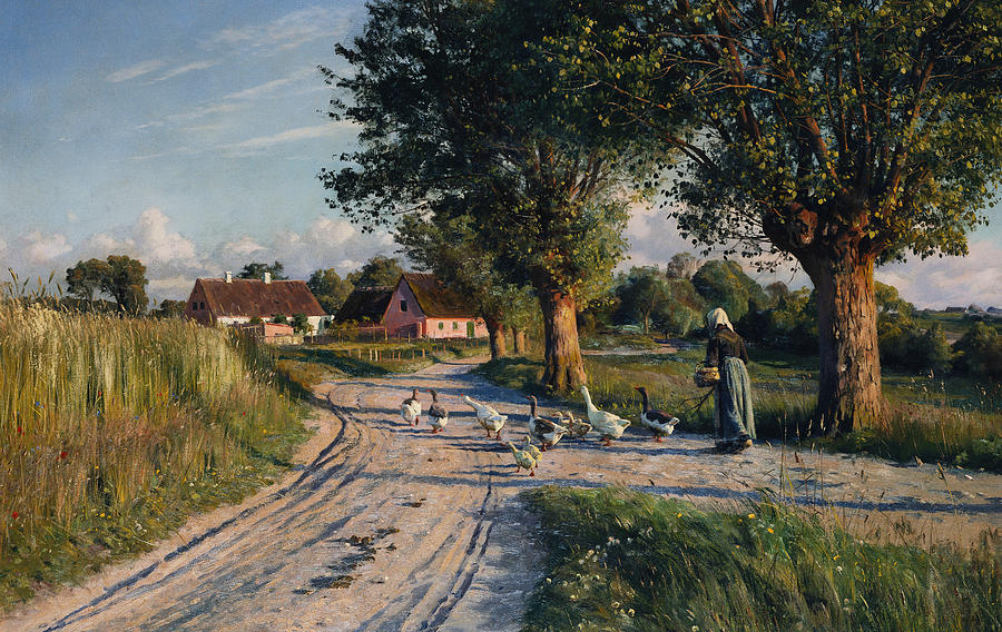 Peder Monsted Painting - The Way Home by Peder Monsted
