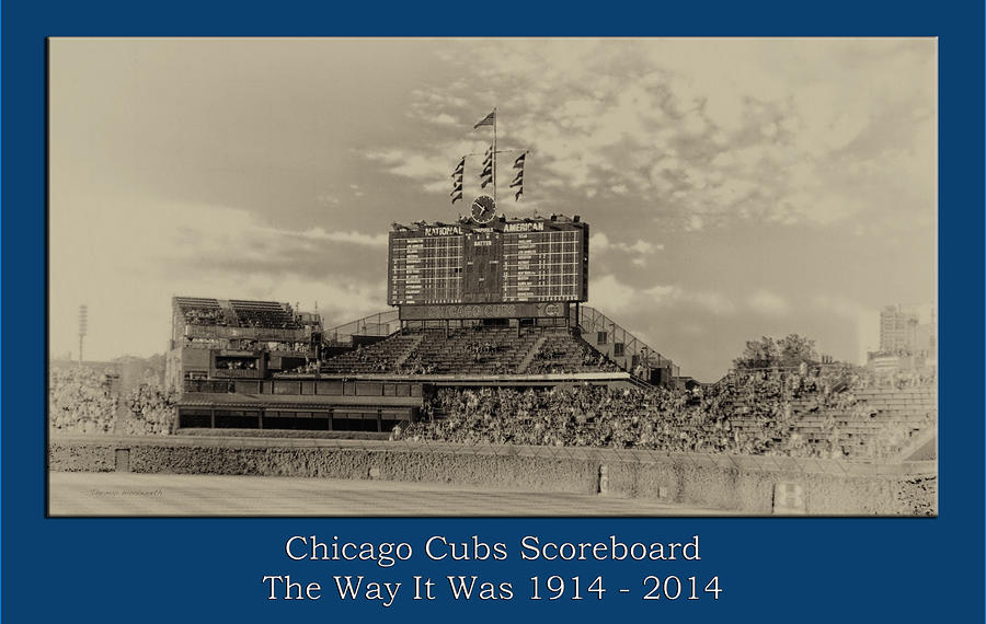 Ernie Banks Photograph - The Way It Was Chicago Cubs Scoreboard Heirloom by Thomas Woolworth