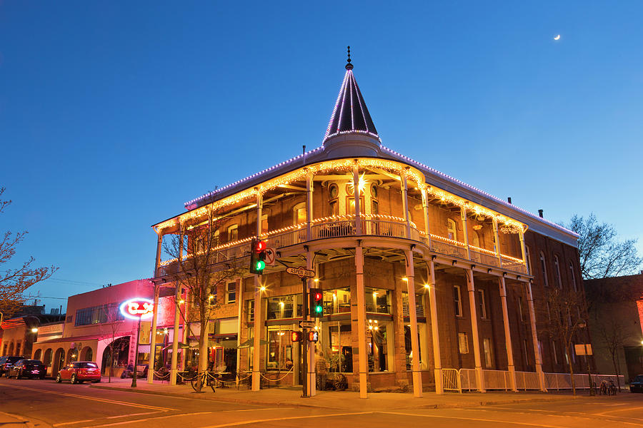 City Photograph - The Weatherford Hotel At Dusk by Chuck Haney