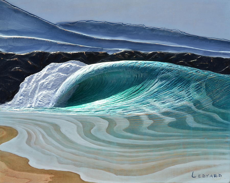 Wave Painting - The Wedge by Nathan Ledyard