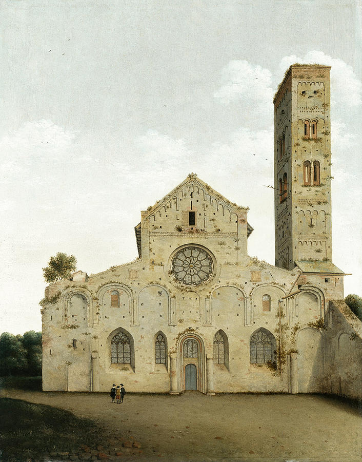 The West Facade of the Church of Saint Mary in Utrecht #3 Painting by Pieter Jansz Saenredam