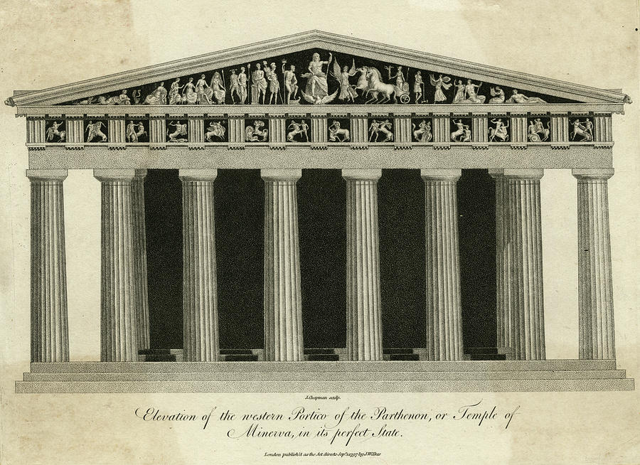 The Western Portico Of The Parthenon Drawing by Mary Evans Picture Library