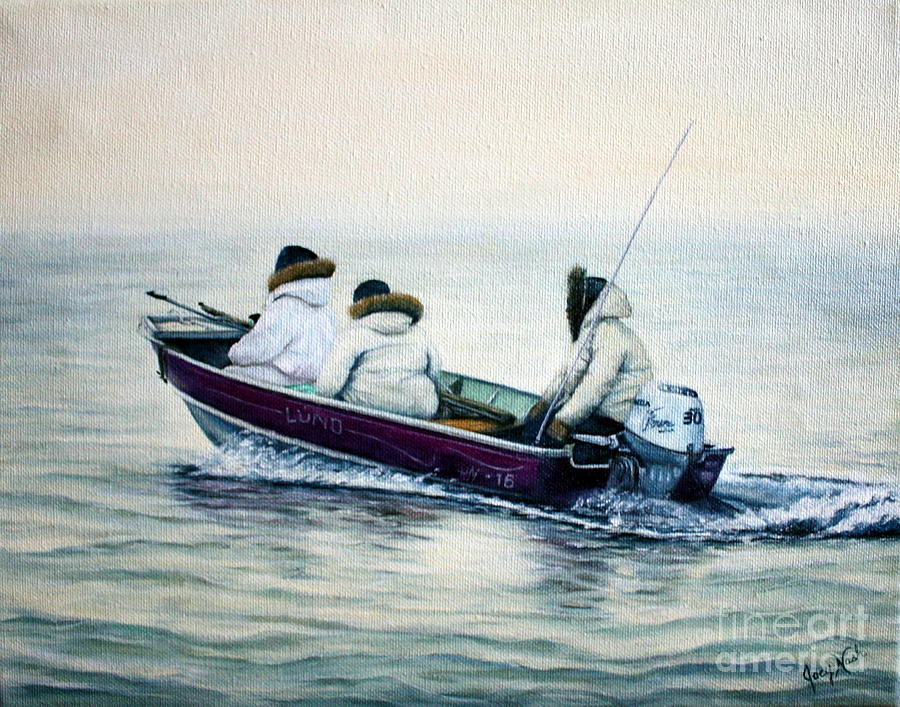 Whale Painting - The Whale Hunters by Joey Nash