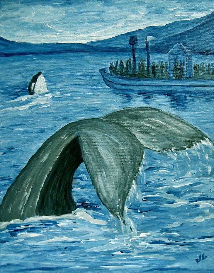 The Whale Watchers Painting by Victoria Lakes