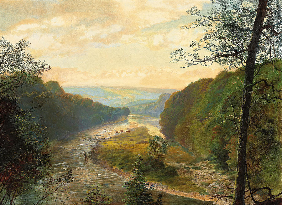 The Wharfe Valley with Barden Tower Beyond Painting by John Atkinson Grimshaw