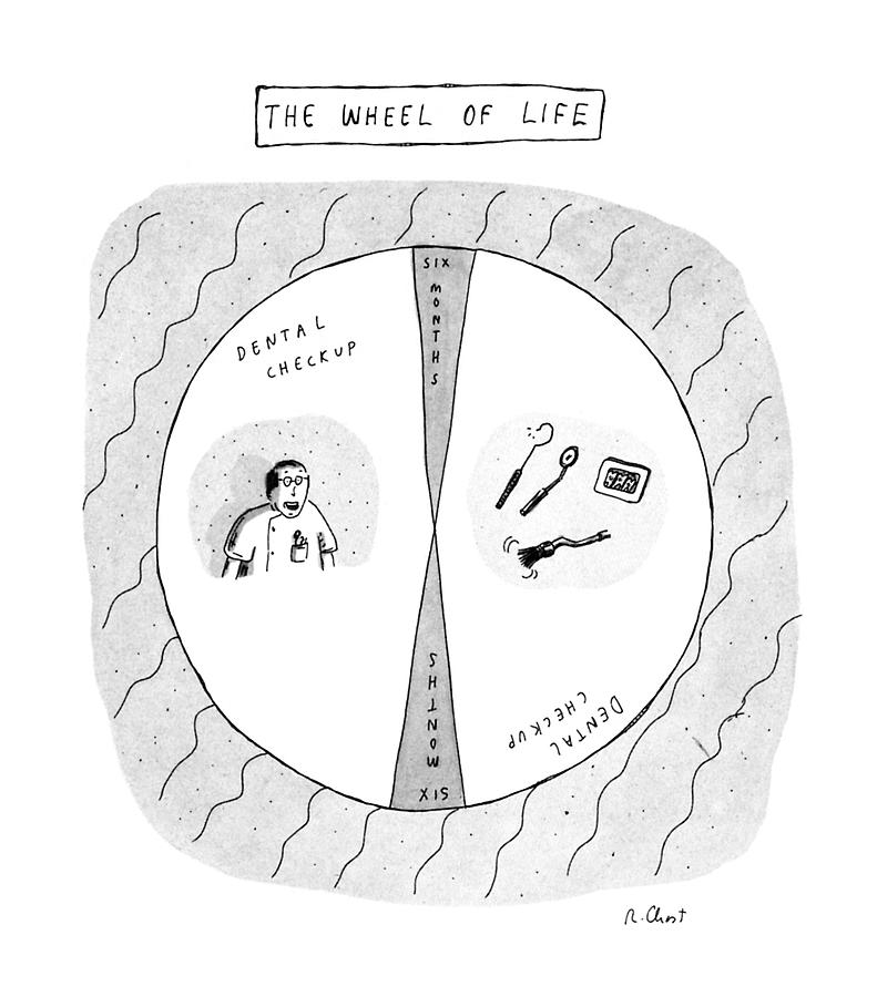 The Wheel Of Life Drawing by Roz Chast