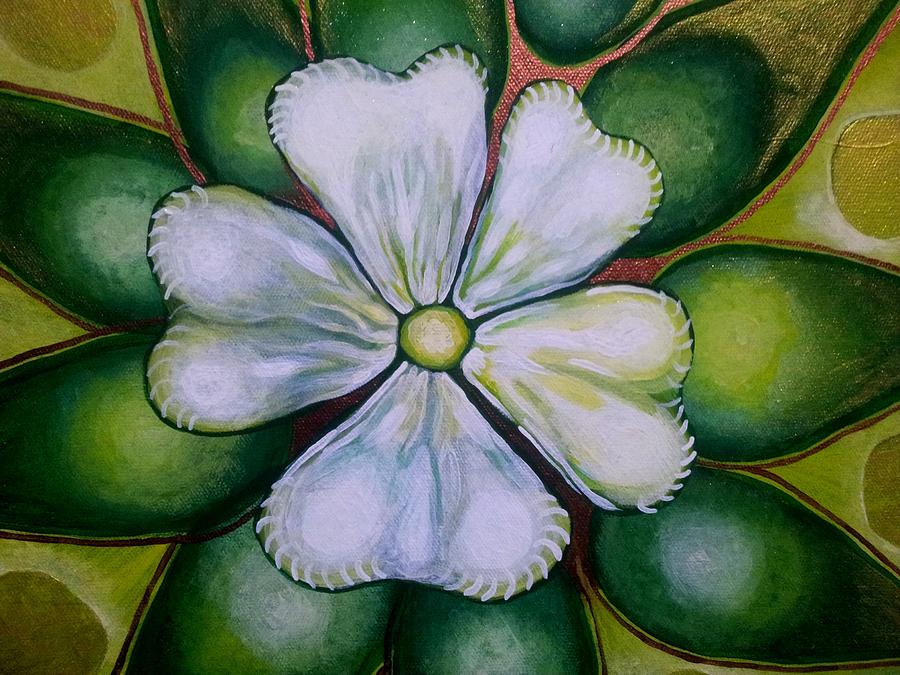 The White 5 Leaf Clover of Galway Painting by Corey Habbas
