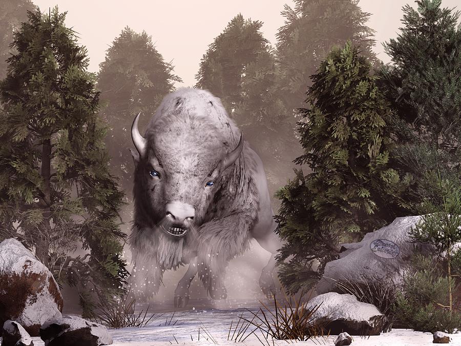 The White Buffalo Digital Art by Daniel Eskridge