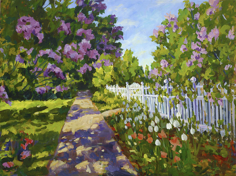 The White Fence Painting by Ingrid Dohm