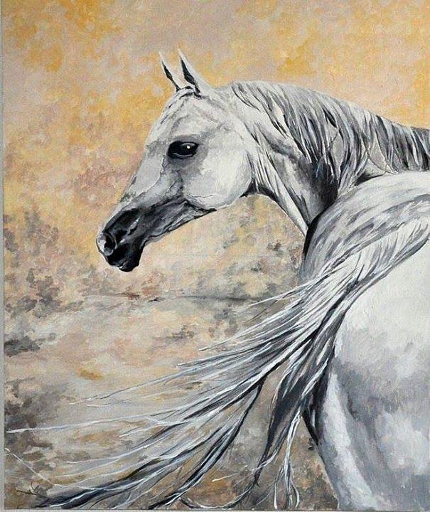 The white horse Painting by Rayana Antonova - Fine Art America