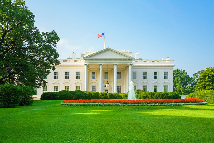 The White House, Green Lawn, Blue Sky Photograph by Dszc