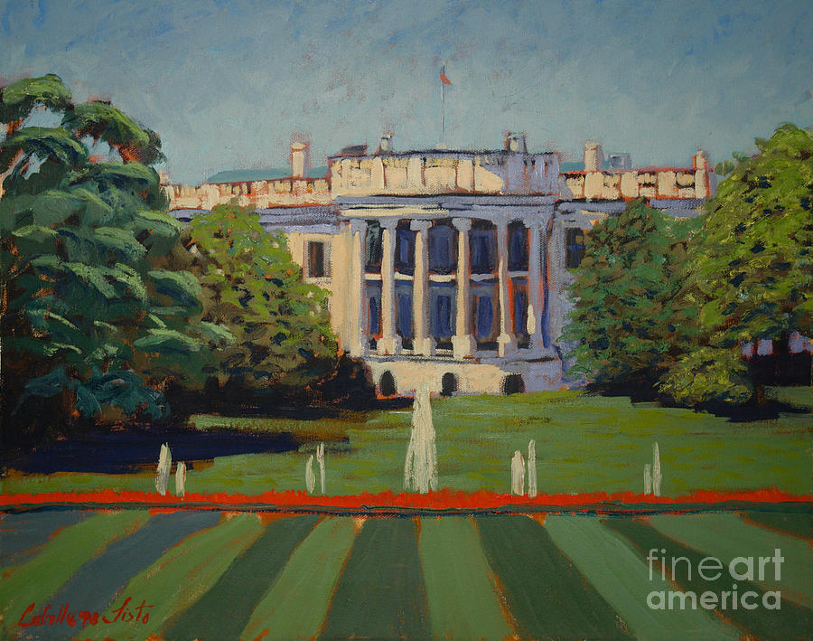 The white house Painting by Monica Elena