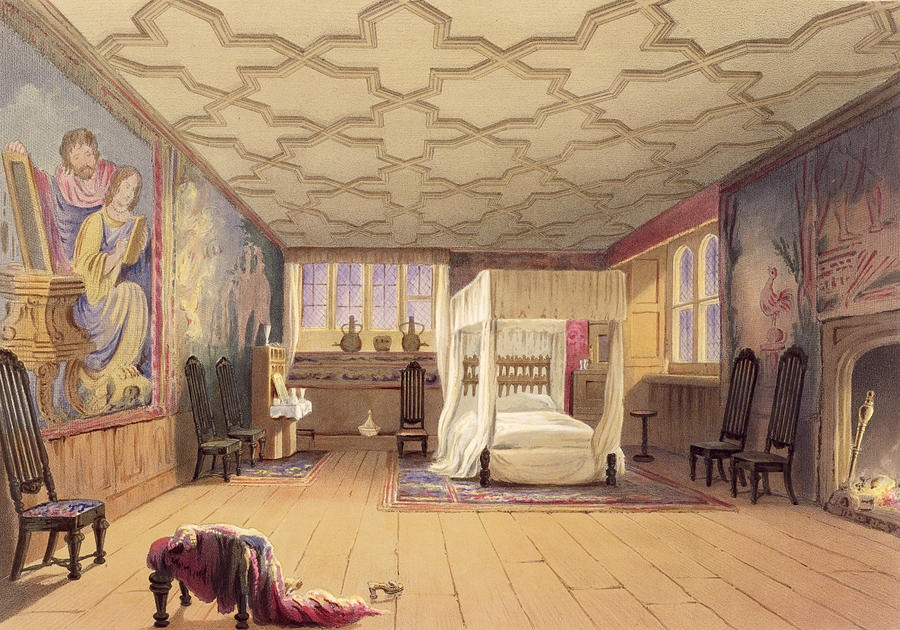 Interior Drawing - The White Room, Cotehele House by English School