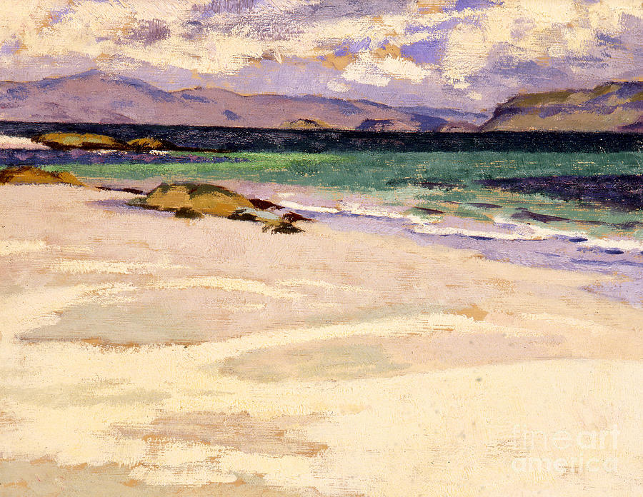 Landscape Painting - The White Strand  Iona by Francis Campbell Boileau Cadell