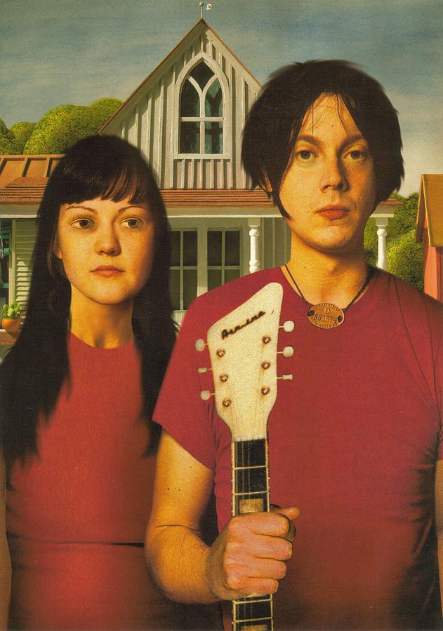 The White Stripes Photograph - The White Stripes - American Gothic Pose by Rory Cubel
