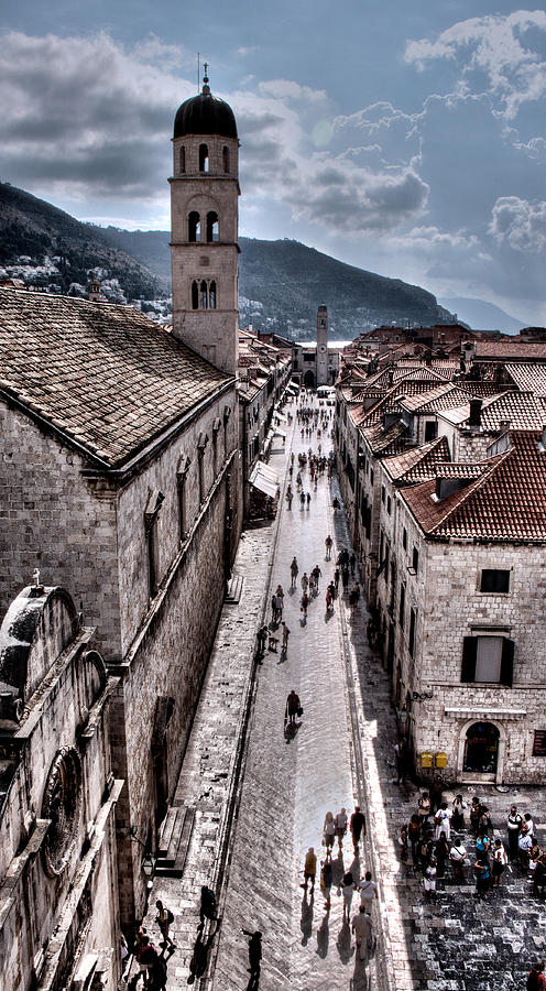 The White Tower in the Stradun from the Ramparts Photograph by Weston Westmoreland